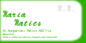 maria matics business card